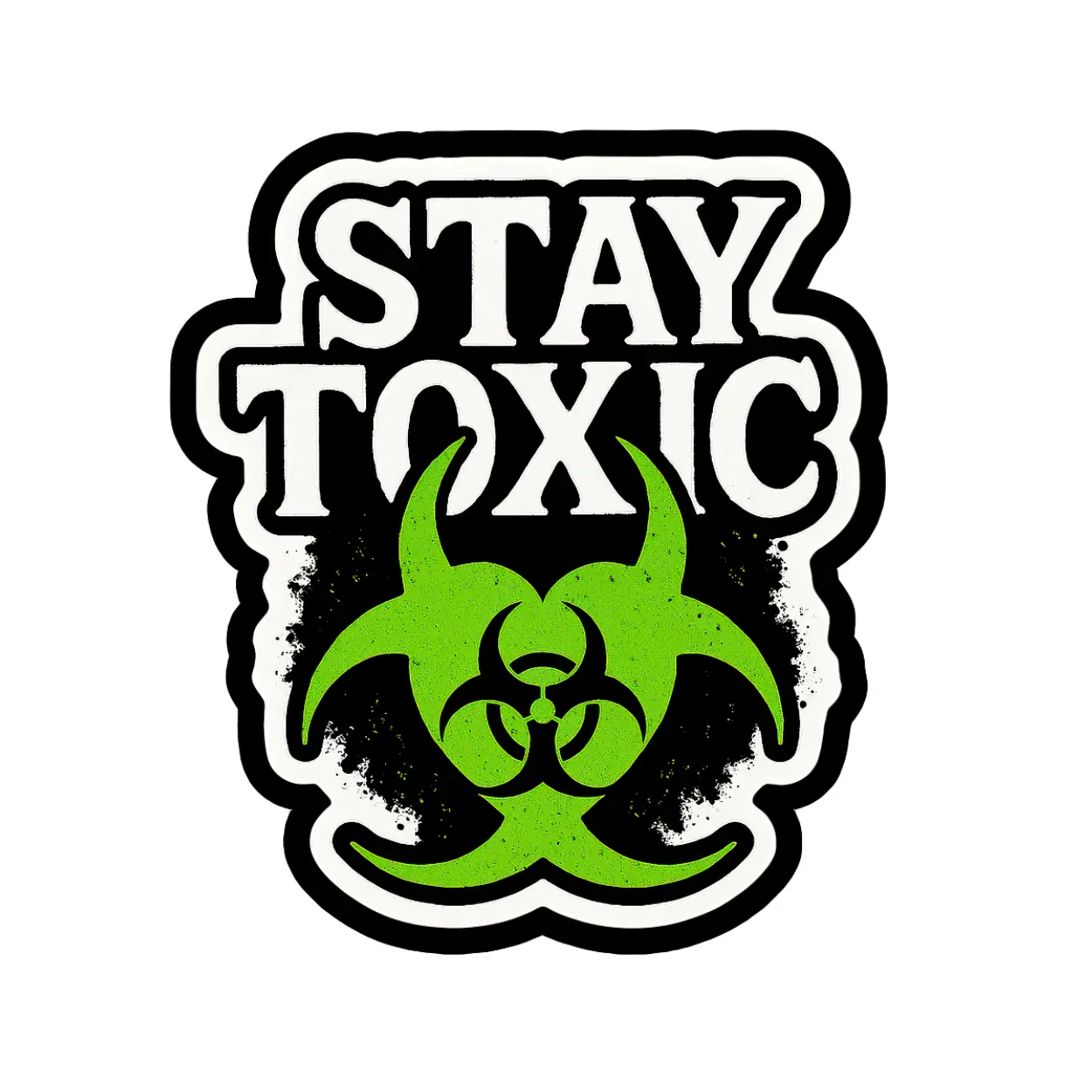 Alt Goth 4" BOPP Green Grunge Die-Cut Sticker - Stay Toxic Biohazard Adhesive Permanent Sticker for Scrapbooking, DIY Toys & Hobbies, Permanent Sticker Stickers, Adhesive Stickers Stickers