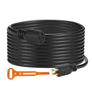 Garvee Generator Extension Cord, 30 Amp Sjtw 10AWG/4C, Heavy Duty High Visibility Power Cord for Patio, Lawn & Garden, 10 ft