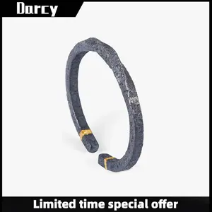 Simple niche retro fashion Mobius ring open bracelet personality trend punk hip-hop men's jewelry