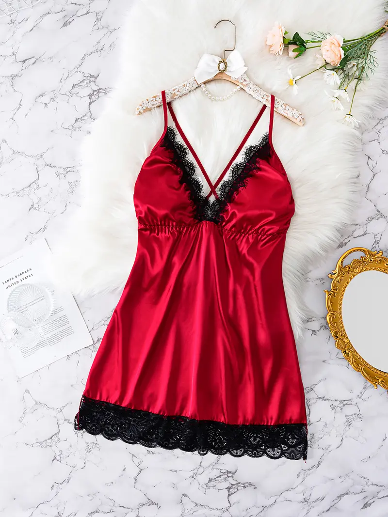 Night Time Gown Silk Red - TikTok Shop