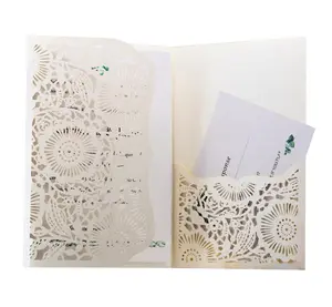 Hollow Cut Wedding Invitation Cards, Western Style Engagement Greeting Cards for Holiday & Wedding Party