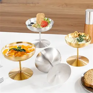 Stainless Steel Ice Cream Cup, Dessert Serving Bowl, Footed Pudding Cup, Sauce Cup, Appetizer Cup, Silver Color Stainless Glass Cup