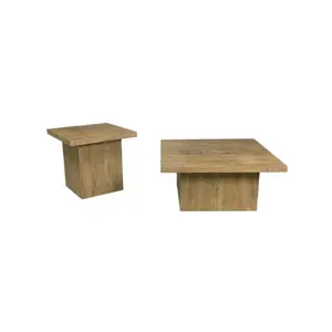 Devar 2-piece Square Coffee and End Table Set Mango
