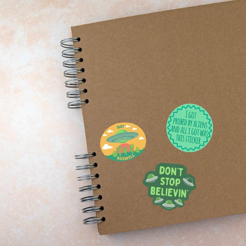 Alien Sticker Extra Large Stickers for Adults Funny Adhesives with Memes Funny Stickers with Colorful Graphic Decals Sarcastic  Funny Space  Multi