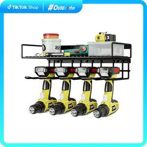 fathersdaygift Heavy Duty Tool Organizer, Utility Storage Rack for Battery Powered Hand Tool, 4 Wall Mount Anchors, Sturdy Steel Construction for Tools