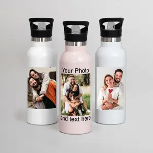 Custom Photo Water Bottle with Lid – Personalized 500ml Insulated Picture Bottle for Hot & Cold Drinks, Gift for Friends, Birthdays, Holidays