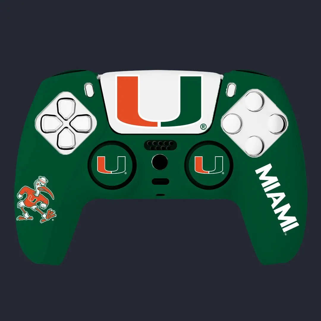 Miami Hurricanes Starter Pack Controller Grip Bundle - VarsityGripz Cover for Enhanced Control & Iconic Team Style