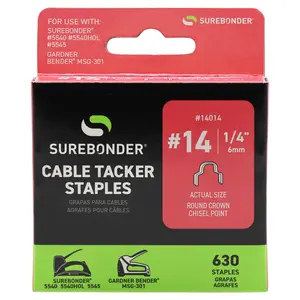 1/4" Cable Tacker Staples - 630 Count | #14 Series
