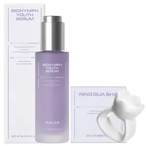 [HAUA Official Store] HAUA Korean Celebrity Lifting Duo - Ring Gua Sha + BioNymph Youth Serum Bundle, Anti-aging & Firming Serum Antioxidant Formula