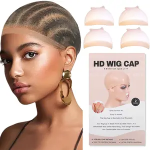 [Free Gift] Invisible Hd Wig Cap Thin Stocking Cap Nylon Stretch Mesh Hd Wig Caps Hair Net For Weave Sheer Hd Wig Cap For Wig