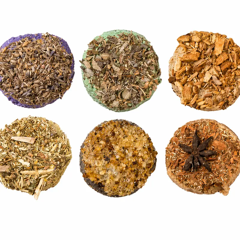 Resin Charcoal Disk Incense with Box - Aromatherapy Essential, All Natural Antistress Aroma Diffuser Incense, Layered Mix Scents (Frankincense Lift, Cinnamon Warmth, Sage & Palo Santo, Lavender Soothe, Anise Spice Note) - Home Fragrance Supply
