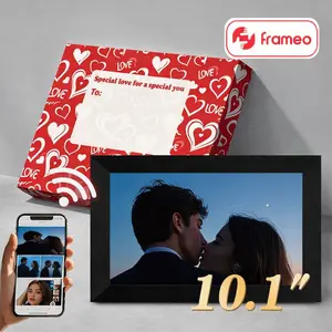 Ekoio Frameo Digital Picture Frame 10.1 Inch WiFi,gift idea, IPS Touch Screen Smart Cloud Photo Frame with 32GB Storage, Auto-Rotate Easy Setup to Share Photos or Videos, White Wall Mountable