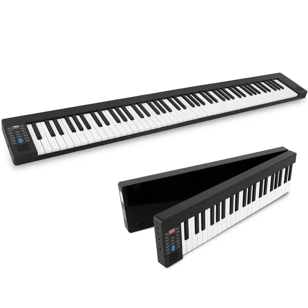 88-Key Portable Folding Bluetooth Digital Piano - Unisex Multifunction Arranger Keyboard with 128 Tones, Rechargeable Battery, Stereo Speakers, Ideal for Musical Enthusiasts