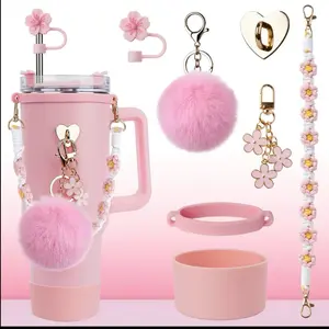 40 oz Stainless Steel Vacuum Insulated Glass Cup with Handle and Straw for Children's Gift Set, Keep Cold, Hot & Ice, Portable Drinkware - Mug, Tumbler, Water Bottles, Bottled, Flasks easter toy funny Tumbler Drinkware Tea Iced Tea Birthday gift for girls