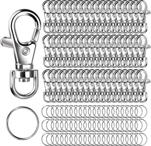 160 count Lobster Claw Clasp with Key Rings, 80 count  Clips and 80 count Key Chain Rings, for Crafts, Keychains,