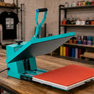 ARCH 16x24 Inch Heat Press Machine Manual Clamshell T-Shirt Press with Slide-Out Drawer Base, 1800W High Power, LED Digital Control, Teflon-Coated Platen, Industrial Steel Construction for HTV Sublimation DTF Vinyl Transfer Projects, Green