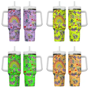 Neon Slipknot Spit It Out Funny Tumbler With Handle, 40oz Stainless Steel Tumbler With Handle, Leak-Proof and Stylish for Everyday Use