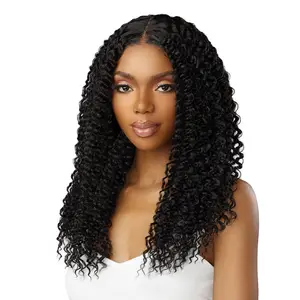 Sensationnel Human Hair Blend HD Lace Front Wig Glueless Butta Lace Kinky Water Wave 18"