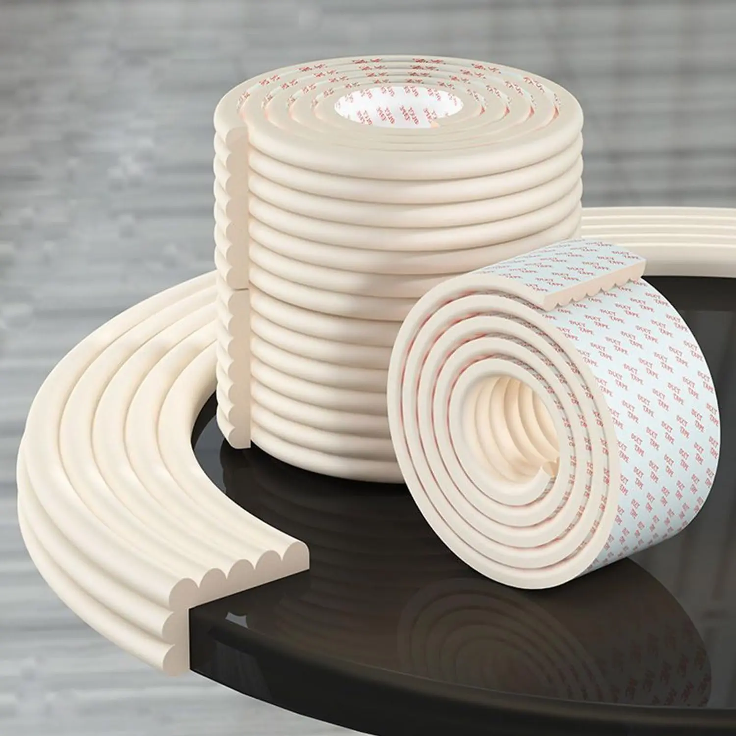 Soft Foam Baby Proofing Edge & Corner Protector, Furniture Bumper Guards for Table, Desk, 6.5ft White