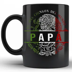 Mexican Flag Dad Mug, Fathers Day El Papá Más Chingón Coffee Cup, Gift for Proud Latino Fathers form Son Daughter
