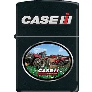 Zippo Lighter Case IH Equipment Black Matte Metal Tractor Design USA Made with Lifetime Warranty in Eco-Friendly Gift Box