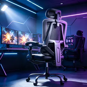 Mr IRONSTONE Office Computer Desk Chair with Lumbar Support, Ergonomic High-Back Mesh Rolling Work Swivel Chairs with Footrest, 90-120° Tilt Lock and Wide Cushion, Comfy Arms for Home,Bedroom,Study,Student,400 Lbs Capacity