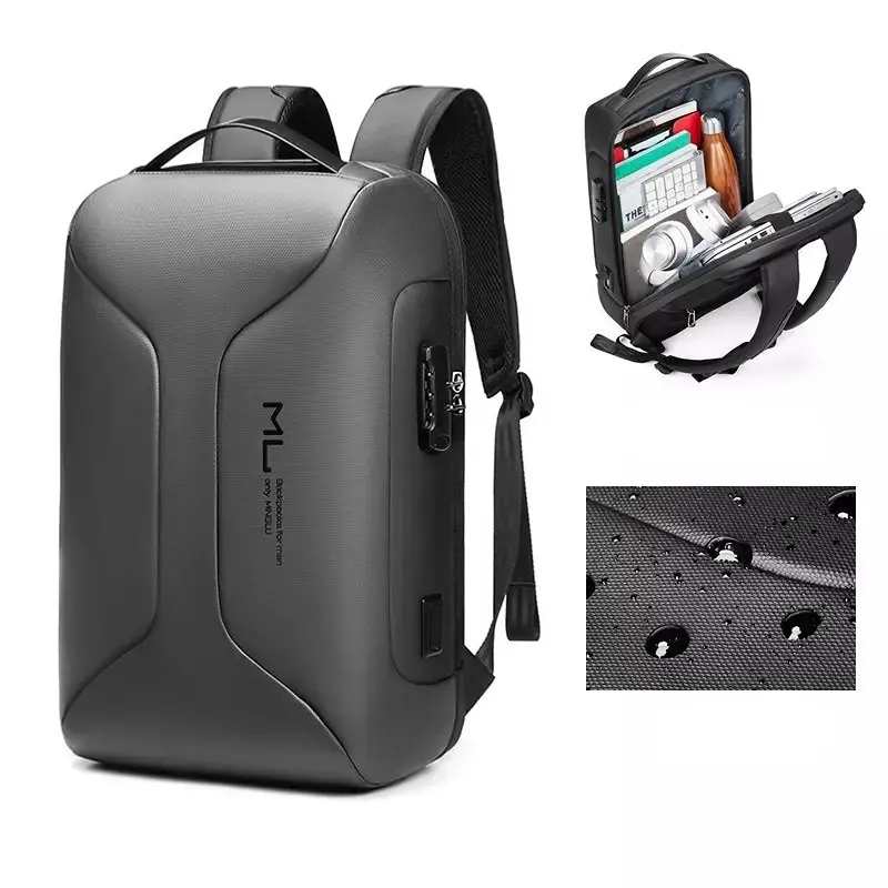 15.6 Inch Laptop Backpack Anti-Theft Waterproof Business Travel Bag with USB Charging Port & Luggage Strap Durable Oxford Daypack for Work College Commute Water Resistant travelessentials