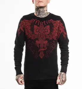 Affliction Men's Thermal Long Sleeve Shirt Rogue Bat