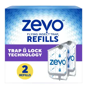 Zevo Flying Insect Trap Refill: 2 Indoor Light Trap Refill Cartridges Capture House Flies, Fruit Flies, and Gnats (2 Refill Cartridges)