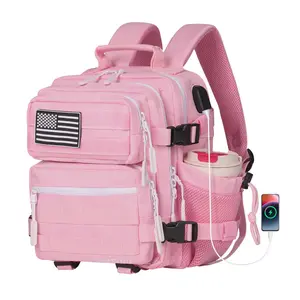15L Mini Tactical Backpack Small Tactical Backpack for Women, Military Backpack for Gym, Hiking, Daily (Pink-15L)