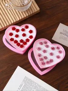 16pcs Women's Rose Flower Hair Clips, Hairpins, Valentine's Day Wedding Decoration, Bridesmaid Party Box, Daily Use Hair Accessories