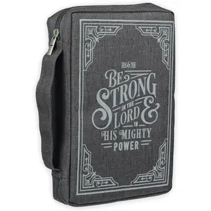 Bible Cover Value Gray Be Strong in the  Lord Eph. 6:10