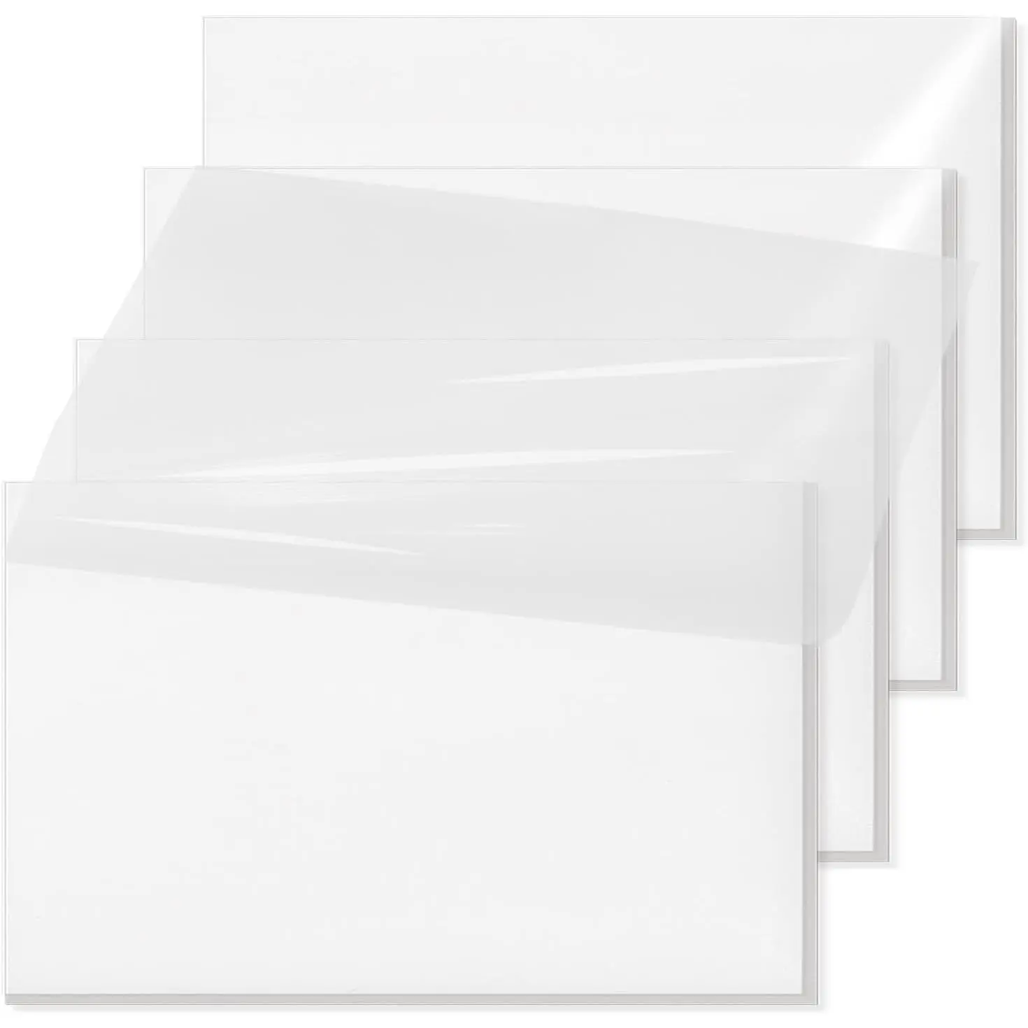 3x5 Inch Transparent Sticky Notes, 200 Sheets Large Translucent Self-Adhesive Clear See Through  Sticky Notes for Office Woman School Classroom Teacher College Supplies Tabs 4 Pads White