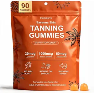 Savanna Skin Tanning Gummies for Women with Astaxanthin, Beta Carotene & Vitamins – Sun-Kissed Glow, Skin Hydration & Radiance, Vegan & Sugar-Free Natural Bronzing Support – 90 Count