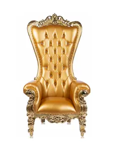 Golden Glam Shellback Throne Chair (Gold/Gold)