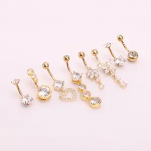 8pcs Belly Button Ring Dangle Belly Piercing Belly Rings, Belly Piercing, 14G Belly Rings Mini Stainless Steels Belly Ring Navel Rings, Great For Birthday Gifts, Party, Christmas Gifts, Thanksgiving, Wedding Anniversary