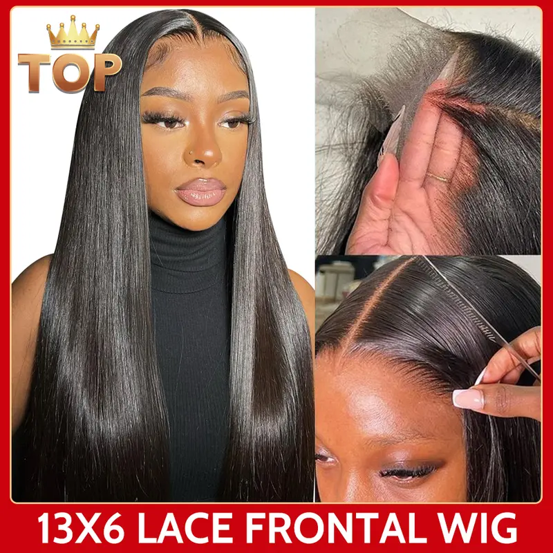 Human Hair 30 Inch 13x6 Lace Front Wigs HD Density Straight  display picture 1