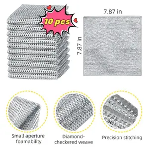 10/20-Pack Premium Stainless Steel Dish Scrubbers – Heavy Duty Non-Scratch Cleaning Pads for Pots, Pans & Sinks | Reusable, Rust-Proof & Dishwasher Safe (Silver)