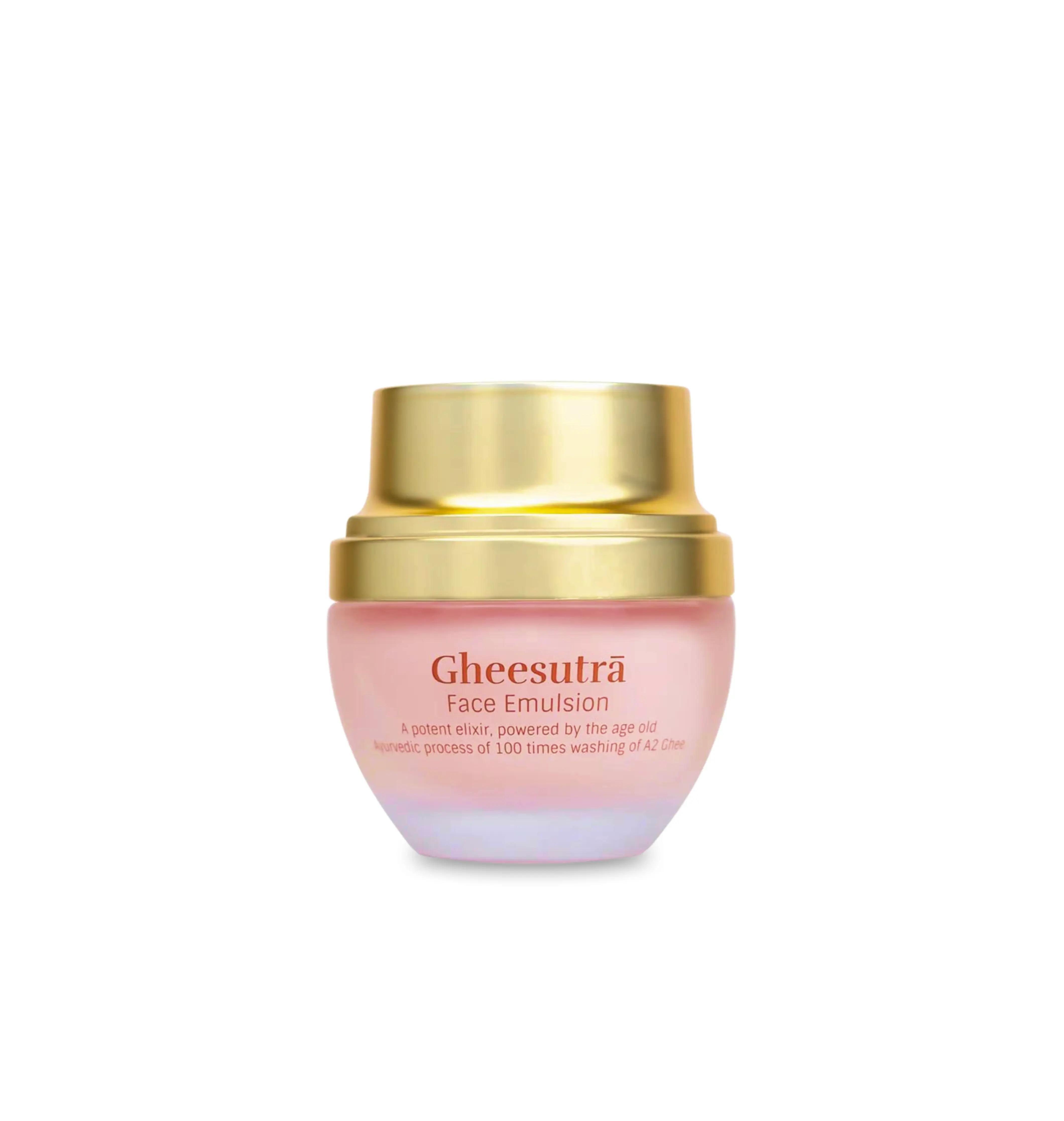 Gheesutra Face Emulsion - 5,000 Year Ayurvedic 100 Times Washed Ghee Moisturizer with Vitamin C Hibiscus & Blue Pea for Radiant Firm Smooth Skin Daily Moisturizing Blend Gentle Hydrating Sensitive