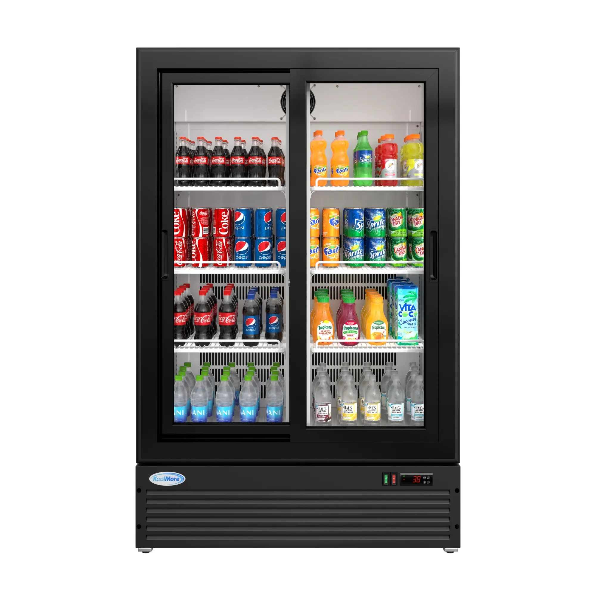 35 in. 10 Cu. Ft. Low Height - Aisle End Retail Display Merchandiser Refrigerator in Black (KM-AEM2-10CSL)