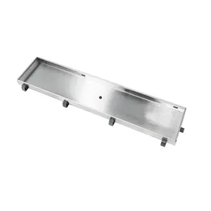 Dax Rectangle Shower Floor Drain 18 Gauge Brushed Stainless Steel Finish 12 X 3 3/8 Inches (RT0112)