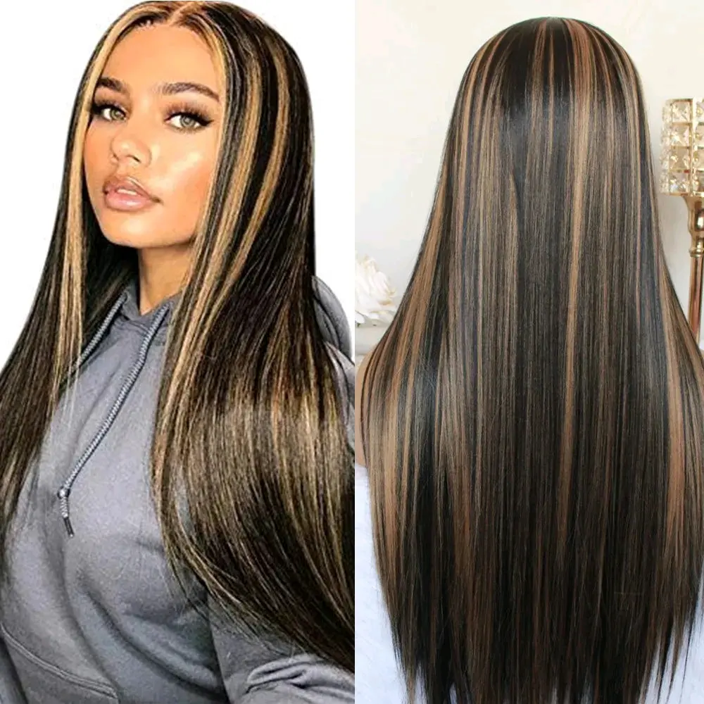 Lace Front Wig Straight Wig with highlights
