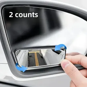 Car Blind Spot Mirror, 2 Counts Universal Car Side Mirror, Wide Angle Adjustable Car Rear View Mirror, Car Exterior Accessories, Car Rearview Mirror