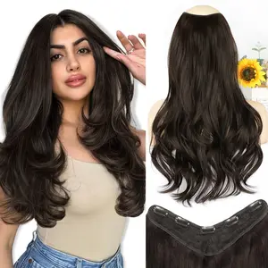 AISI HAIR Clip in Hair Extension 20 Inch Natural Looking Long Wavy Synthetic Hair with 5 Clips, Full Volume Soft Natural Look Clip in Hairpiece for Women Soft Wavy Curly