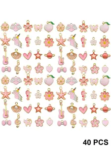 40 Piece Enamel Bracelet Pendant Set, DIY Necklace Jewelry Making Kit, Handmade Accessories for Earrings Keychains, Diy Beading Accessories