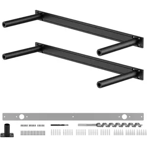 Floating Shelf Brackets Heavy Duty (No Router) - 200lbs Blind Support Hardware with Drillable Backplate - Fits 1.2"-4"  -  Rod Mounting Bracket Kit (18X6X1.2-Starter Jig)