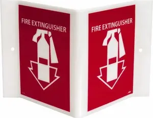 AccuformNMC Fire Extinguisher, Acrylic Fire Sign 8-3/4" Wide x 5-3/4" High VS1R