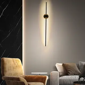 39inch 20W Long Outdoor Modern LED Wall Light Waterproof IP65 Warm White Long Strip Black Sconces Wall Lighting Fixture for Living Room,Garage,Porch, Patio