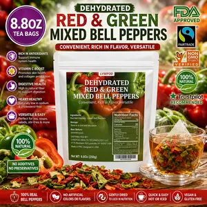 LVSEFOD Dried Bell Pepper Blend, 8.8 Oz Naturally Dehydrated Red And Green Bell Pepper Flakes, The Perfect Condiment for Ramen, Vegetable Soup, Stews, Noodles, And Outdoor Camping