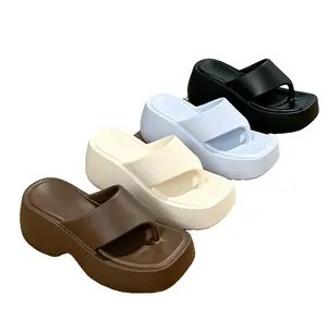 Cloud Soft Platform Flip Flops for Women, Ultra Thick High Resilience Cushion EVA Slides, Non-Slip Deep Groove Sole & Wide Strap No Rubbing, Lightweight Odor Resistant Morandi Purple Sandals for Beach, Poolside & Daily Casual Wear